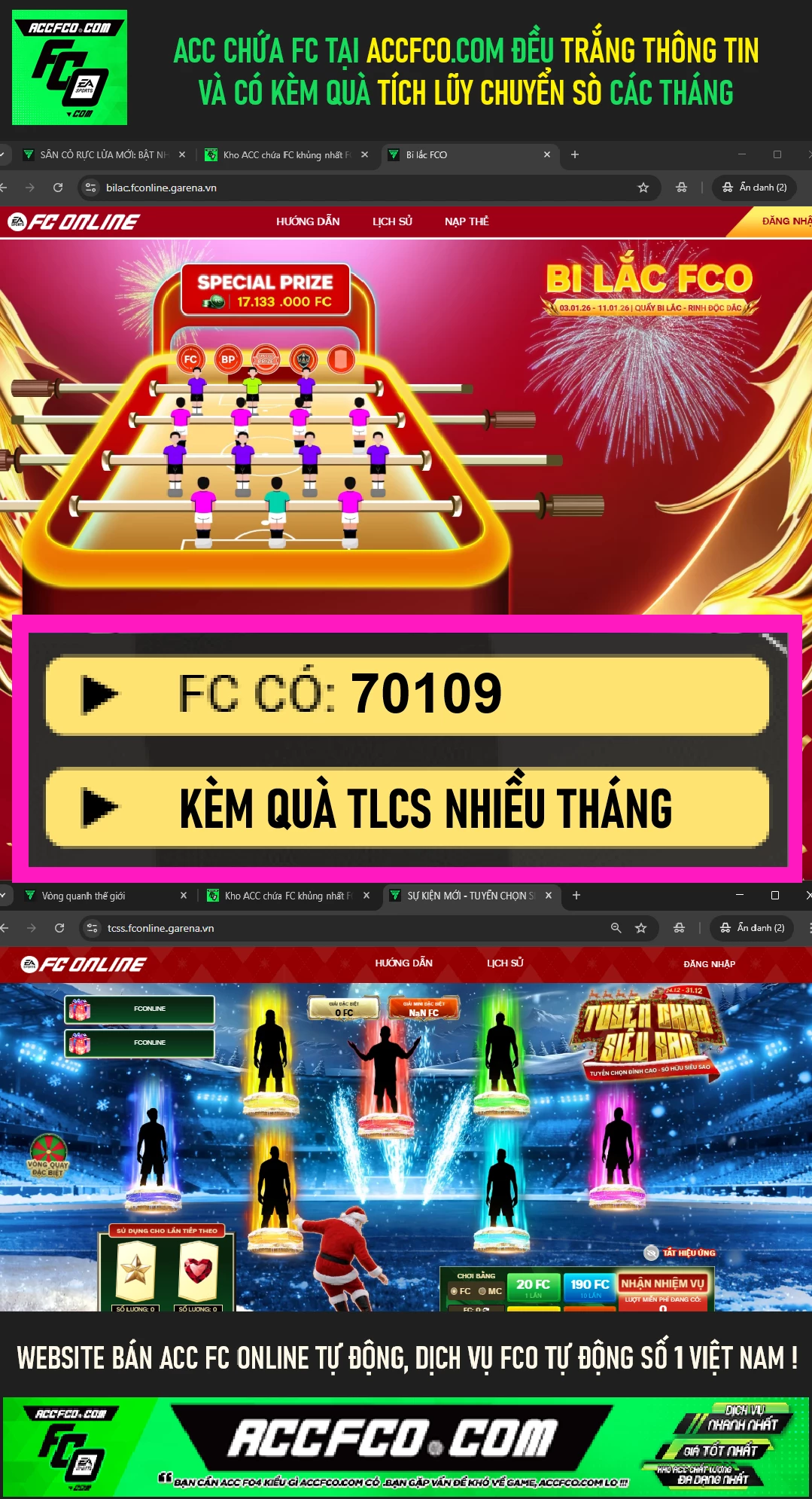 [Full miniface] ACC FC Online chứa 70.109 FC trắng thông tin (kèm quà x19 Combo quà TLCS các tháng🎁)